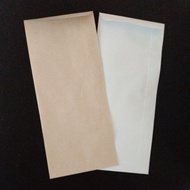 [Clearance item] Brown/White envelope 4"x9" without window sampul surat panjang