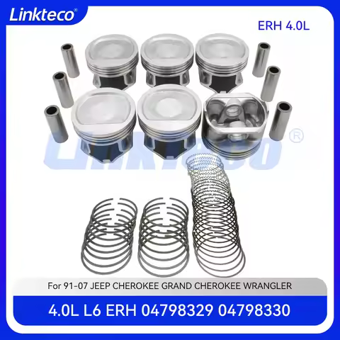 Engine Part Piston & Ring Set Fit 4.0 T L L6 GAS ERH For 91-07 JEEP CHEROKEE COMANCHE GRAND CHEROKEE