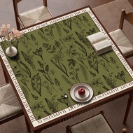 Square Table Mat Luxury High-End Feel Square Tablecloth Leather Oil-Proof Waterproof Tabletop Protec