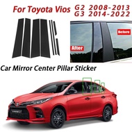 XF Toyota Vios Glossy Black Car Door Window Center Column B C Pillar Post Sticker Trim Mirror Decora