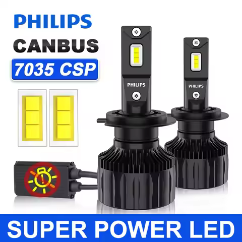 Philips Ultinon Rally 3550 LED H4 H7 H11 HB3/4 H18 H19 HIR2 Car Headlight 6500K White Max Power 100W