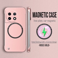 Magnetic Metal Painting Ultra Thin Frameless Phone Case For Oneplus 13 12 12R 11 11R 10T 10 9 8 Pro 