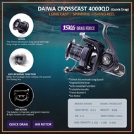 17 New DAIWA CROSSCAST 4000QD Reel Mesin Pancing Quick Drag 4000 Surf Casting Spinning Reel
