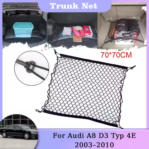 Trunk Storage Net For Audi A8 D3 Typ 4E MK2 2003 2004 2005 2006 2007 2008 2009 2010 Nylon Mesh Cars 