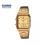 Casio Vintage AQ-230GA-9B Gold Stainless Steel Band Men Watch / Women Watch