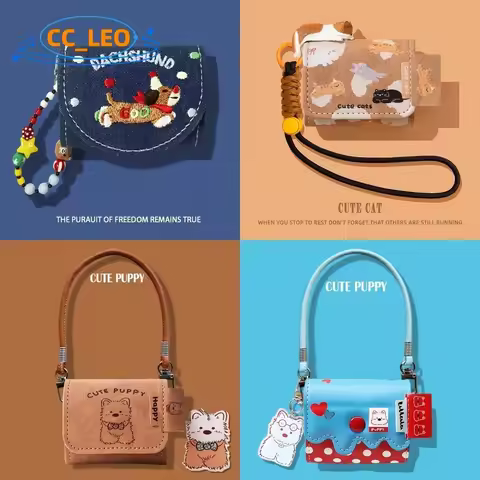 for OPPO Enco X3s Case Cute Cat Lanyard Pendant Leather Soft Case Suitable for OPPO Enco X3s Shockpr