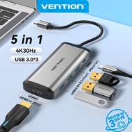 Vention 5 in 1 Adapter Type C Hub Docking Station HDMI Hub 5 Ports C to Hdmi VGA RJ45 USB 3.0 Card R