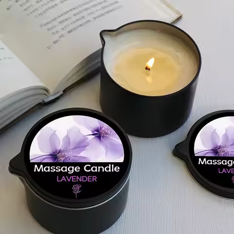 Massage Candle - Essential Oil- Lavender, 2oz/56.7g Melts into Warm Massage Oil - Massage Oil Candle