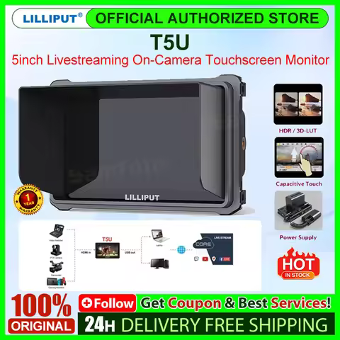 LILLIPUT T5U HD 5 Inch 4K Monitor Touch Screen HDMI-compatibl On-Camera Director External Output to 