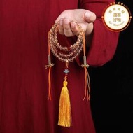 天然黃水晶佛珠 108顆手持念珠 多層多圈手錬 男女款流行飾品