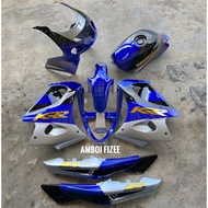 KAWASAKI RR150 COVERSET RR150 MALAYSIA LOLIPOP BIRU HITAM SILVER CUSTOM DESIGN