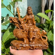 Cypress wood Manjushri Bodhisattva statue