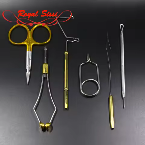 Whole set premium fly tying tools ceramic tip bobbin thread holder whip finisher&fly tying scissors 