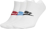 Men`s Everyday Essential No Show Socks 3 Pairs (W_R(SK0111-911)/B_B, Large)