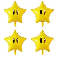 18 Inch Mario Reward Star Balloon Pentagram Shape Aluminum Film Balloon Birthday Party Decorations Children's Day Gift