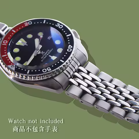 Stainless Steel Beads of Rice Metal Bracelet Watch Band Strap For SCUBA DIVER 7S26-0020 SKX007K2 AUT