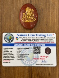 Energized Certified Crystal Red Jasper Hanuman ji Carving Coin Helps with Protection Emotional Stab