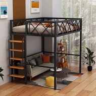 Bunk Bed Small Apartment Loft Bed Home Dormitory Space Saving Apartment Duplex Loft Bed