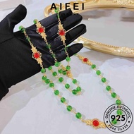 AIFEI JEWELRY 925 Chain Perempuan For Leher Sterling 純銀項鏈 Emerald Beads Perak Accessories Women Silver Original Pendant Fashion Rantai Korean Necklace N1125