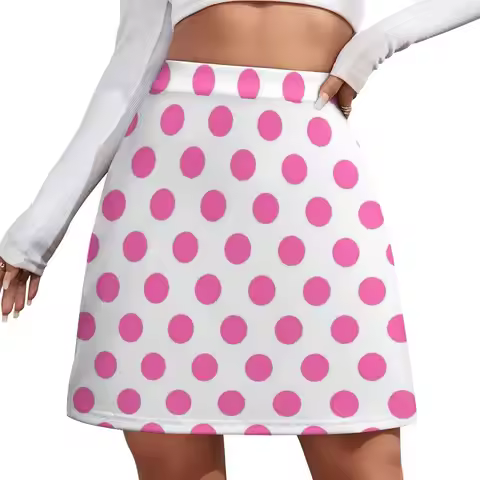 Hot Pink Polka Dots Mini Skirt skirt skirt kpop clothing women summer 2023 Women's clothing
