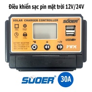 Sạc pin năng lượng mặt trời PWM SUOER 12V 24V 30A ST-S1230 - Bộ sạc ắc quy hiệu quả cho hệ thống điệ