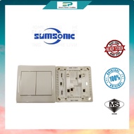 2 GANG 1/2 WAY SWITCH SOCKET W/Sirim