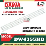 DW4355HD COMPATIBLE WITH DAWA 43 INCH LED TV BACKLIGHT ( LAMPU TV ) DW-4355HD DW4355 DW-4355