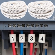 2-1Sets 500Pcs White Cable Marking Label - 0 to 9 Number - Wire Marker Tags - Cable Wire Markers - C