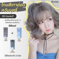 เบอริน่า A1 + A21 + A38 สีเทาอ่อนควันบุหรี่ เซตสี สีย้อมผม ครีมย้อมผม สีผม เปลียนสีผม Berina A1 + A21 + A38 Light Grey Hair Color Cream