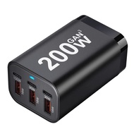 USB C Fast Charging 200W 6-Port USB Charger Station Fast  GaN Charger Power Adapter For Mobile Phone