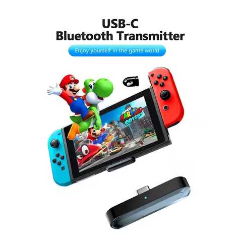 USB C Bluetooth 5.0 Audio Transmitter A2DP SBC Low Latency USB Dongle For Nintendo Switch PS4 TV PC 