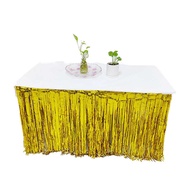 275 * 75cm Rain Silk Curtain Tassel Table Skirt Birthday Party Dessert Table Decoration Curtain Banq