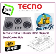 Tecno SR 98SV 3-Burner 90cm Stainless Steel Cooker Hob | EXPRESS FREE DELIVERY