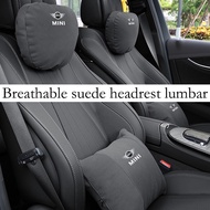 Car adjustable suede seat headrest neck pillow lumbar support protection pad suitable for BMW MINI O