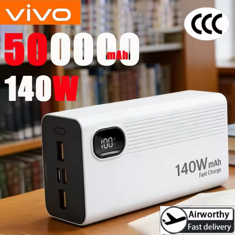 VIVO 500000mAh 140W Power Bank Super Fast Charging Portable Powerbank External Battery Charger For X
