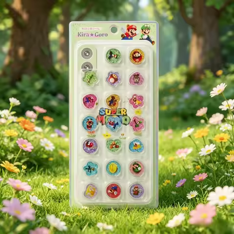Hot Super Mario 3D Glitter Crystal Stickers Luigi Mario Peach Princess Epoxy Resin Stickers for Phon