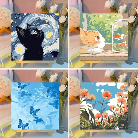 Number Painting With Frame Diy Painting Kit For Adults ,Flowers Sunset Canvas Acrylic Painting Home 