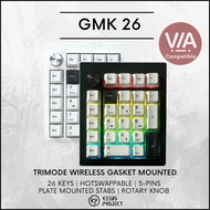 [Ready Stock] ZUOYA GMK26 Numpad with Rotary Knob Wireless Trimode Via Compatible Gasket Mounted Mec
