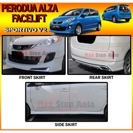 PERODUA ALZA 2014-2018 FACELIFT SPORTIVO V2 FULLSET BODYKIT (SPORTIVO V2) BUMPER SKIRT LIP FOR ALZA 