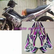 UNGU Striping sticker lis body yamaha jupiter mx old lama 135 2008 2009 gray silver purple jupiter m