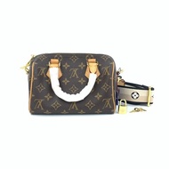 Louis Vuitton LV 棕老花 speedy20 黑肩帶 肩背包