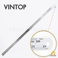 VINTOP ไม้บรรทัดสแตนเลส 100 เซนติเมตร/40นิ้ว ฟุตเหล็ก Stainless Steel (ของแท้) พร้อมส่ง ไม้บรรทัดสเก