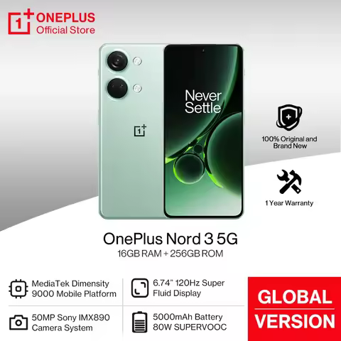 OnePlus Nord 3 5G Global Version 8GB 128GB MediaTek Dimensity 9000 120Hz Super Fluid AMOLED Display 