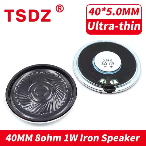 2Pcs 40MM 8Ohm 1W Iron Case Internal Magnet Speaker Ultra-thin 40*5.0MM Diameter 40 MM 8 Ohm 1 Watt 