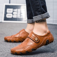 HUACHUANG Leather Shoes for Men Slip-Ons Leather Shoes Casual Driving shoes for Men Big Size 47.48
