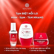 Bộ 3 Sản Phẩm Trắng Da Mờ Thâm, Sạm, Nám, Tàn Nhang MISS CANDY Gồm Serum HA Peptide 30ml + Kem Nám S