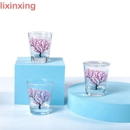 LIXINXING Water Cup Color Changing Glass 2oz Liquor Small Sakura Cup