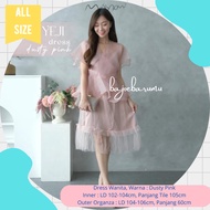 Miss Nomi Dress Invitation Midi Party Wedding Bridesmaid Invitation Dress Tile Tulle Organza Casual All Size Women Girls Dusty Pink
