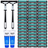 Combo Dao Cạo Râu Và Lưỡi Kép Giá Rẻ Cho Nam Giới-2 dạo cạo râu và 72 lưỡi dao kép Dao cạo râu (Tặng