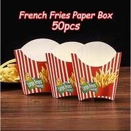 50pcs French Fries Oil-Proof Paper Box Paper Pouch Disposable Paper Charcuterie Cup DIY French Fries